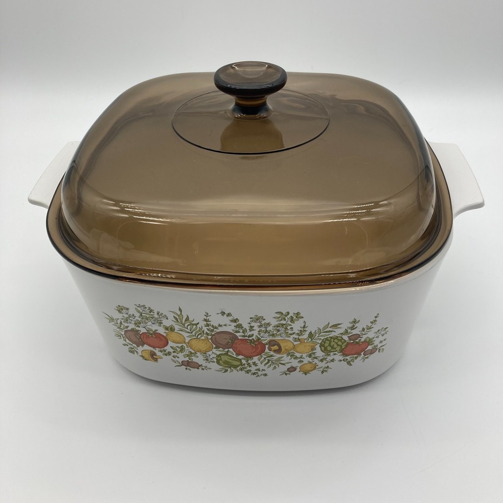 Vintage Corning Ware Spice of Life 5L Qt Casserole Dish A-5-B Amber Lid Canada